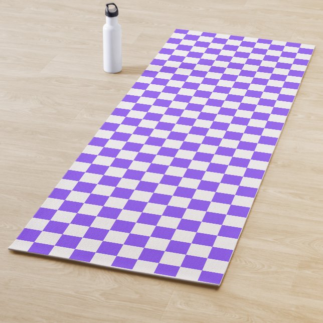 Tapis De Yoga Damier violet classique visuel (En situation)