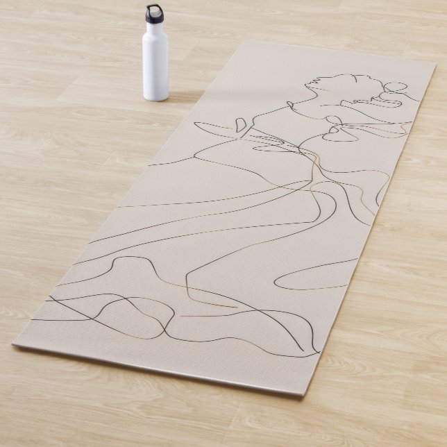 Tapis De Yoga Dancing Lady Line Art (En situation)
