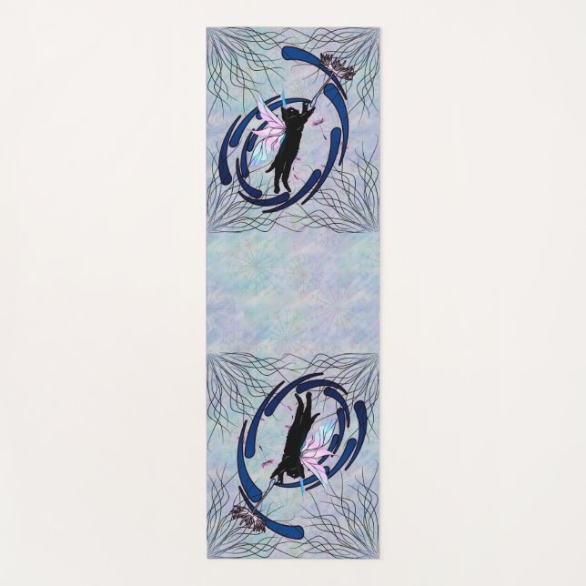 Tapis De Yoga Dandelion de chat cosmique (Devant)