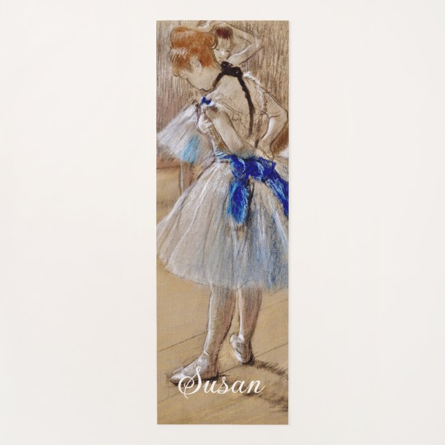 Tapis De Yoga Danseur de Dega avec ruban bleu (Devant)