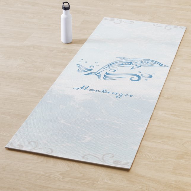 Tapis De Yoga Dauphin bleu - Yoga Mat personnalisé (En situation)