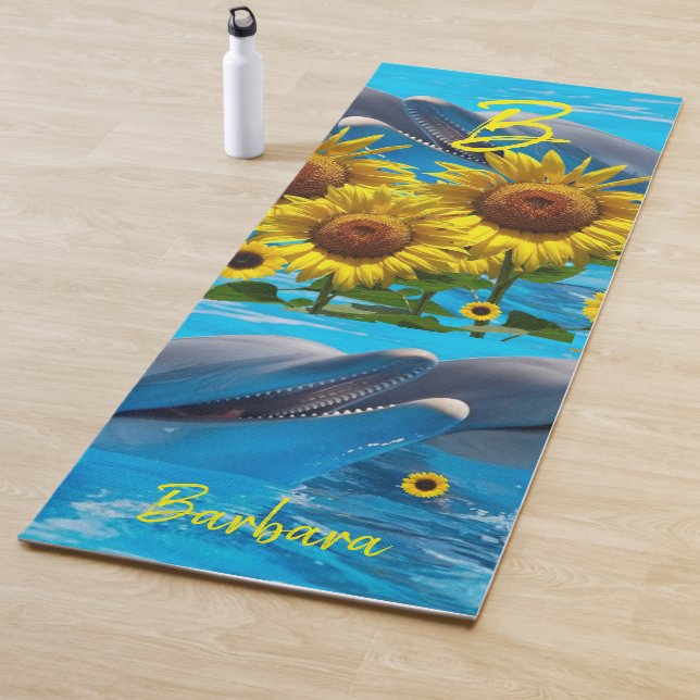 Tapis De Yoga Dauphin de tournesol Yoga Mat (En situation)