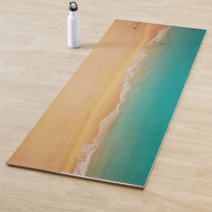 Tapis de yoga de turquoise d'océan de rivage de