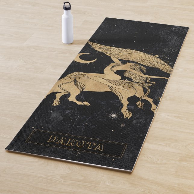 Tapis De Yoga Déesse du Zodiaque | Astrologie du Taurus d'or cos (En situation)