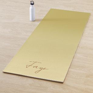 Tapis De Yoga Dégradé doré moderne Nom de typographie de luxe