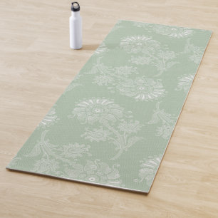 Tapis De Yoga Dentelle florale verte de Sage Grey