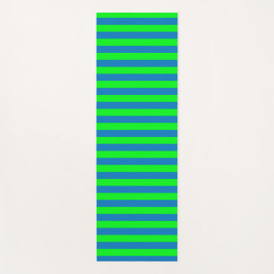 Tapis De Yoga Design de bandes bleues et vertes