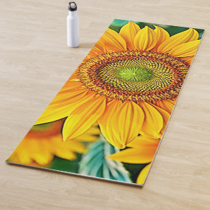 Tapis De Yoga Design de sérénité du terrain de tournesol doré