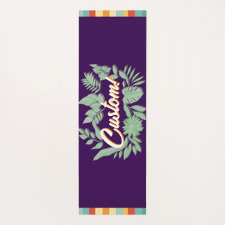 Tapis De Yoga Design de texte coloré botanique dynamique