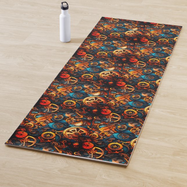 Tapis De Yoga Design Steampunk (En situation)