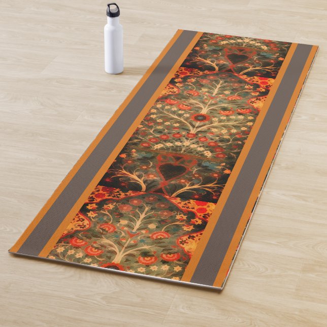 Tapis De Yoga Design textile indien antique (En situation)