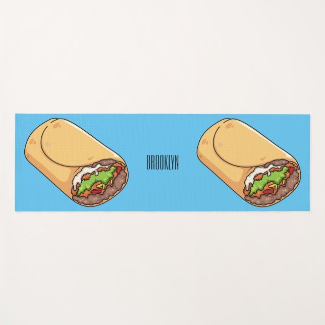 Tapis De Yoga dessin animé de Burrito (Devant (Horizontal))