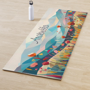 Tapis De Yoga Dessin d'aquarelle artistique moderne méditation