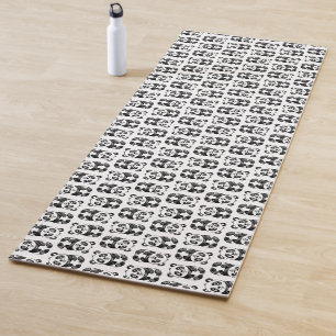 Tapis De Yoga Dessin minimaliste de panda blanc et noir