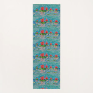 Tapis De Yoga Dessin rose Lotus, Art naïf Yoga Mat