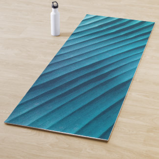 Tapis De Yoga Diagonale bleue feuille