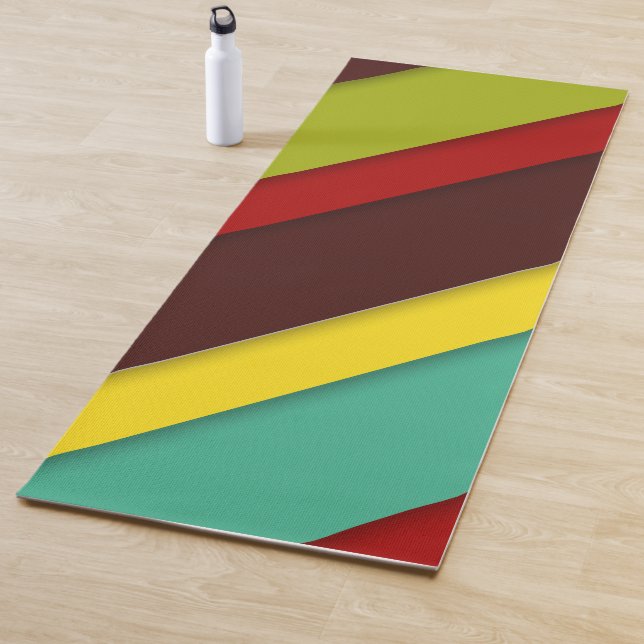 Tapis De Yoga Diagonales multicolores (En situation)