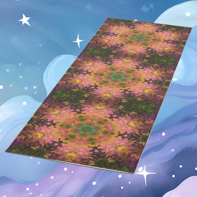 Tapis De Yoga Digital Mandala rose jaune et vert (Créateur téléchargé)