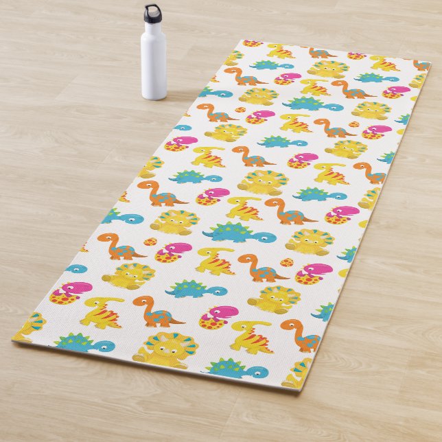 Tapis De Yoga Dinosaures Mignons, Motif De Dinosaures, Baby Dino (En situation)