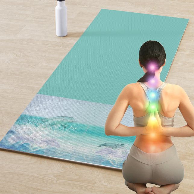Tapis De Yoga Dolphin Splash Artistique (Créateur téléchargé)