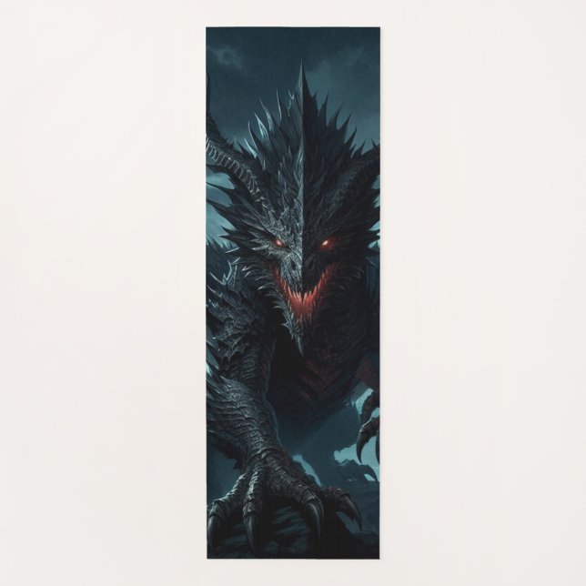 Tapis De Yoga Dragon sombre et médiéval (Devant)
