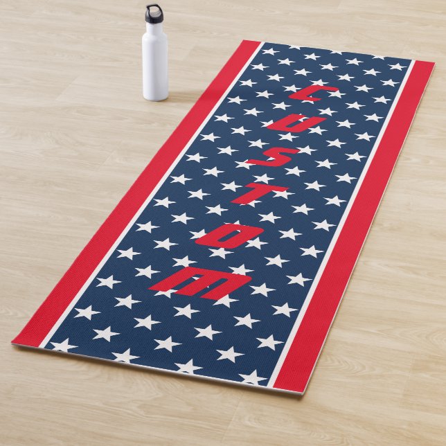 Tapis De Yoga Drapeau américain patriotique étoiles design perso (En situation)