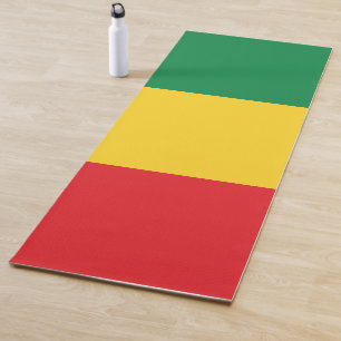 Tapis De Yoga Drapeau aux couleurs vert, or (jaune) et rouge