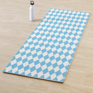 Tapis De Yoga Drapeau bavarois bleu et blanc à motif en losanges