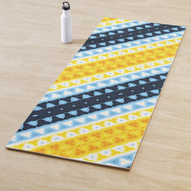 Tapis De Yoga Drapeau de fierté Boho Groovy Géométrique Abstrait (En situation)