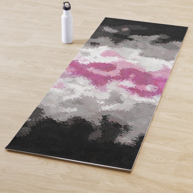 Tapis De Yoga Drapeau de la fierté Libraféminine Abstrait Marbré (En situation)