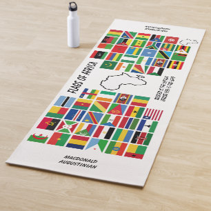 Tapis De Yoga DRAPEAUX PERSONNALISÉS D'AFRIQUE Blanc