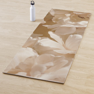 Tapis De Yoga Dreamy white tulips in beige light