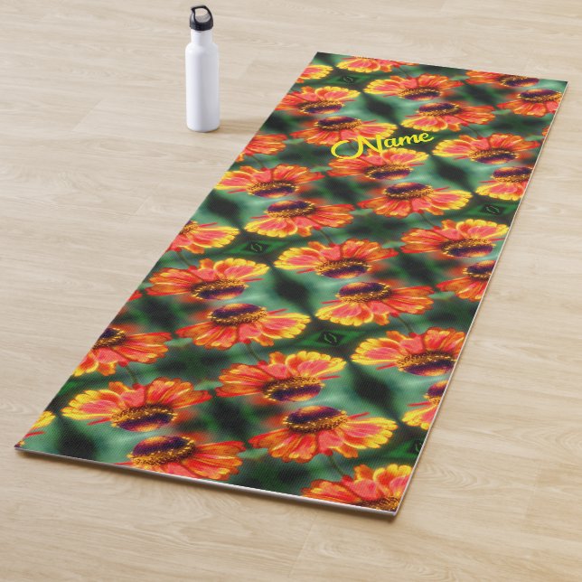 Tapis De Yoga Dreamy Zinnia Flower Motif personnalisé (En situation)