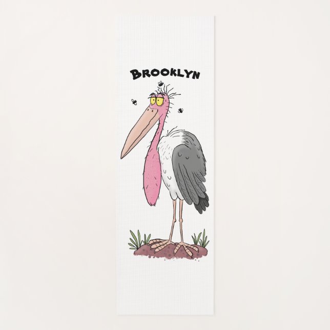 Tapis De Yoga Drôle dessin animé de cigogne en marabou (Devant)