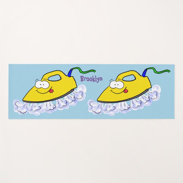 Tapis De Yoga Drôle dessin animé linge de fer (Devant (Horizontal))
