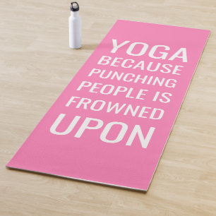 Tapis De Yoga Drôle exercice personnalisé en rose