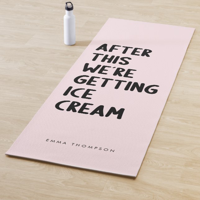 Tapis De Yoga Drôle Exercice rose personnalisé (En situation)