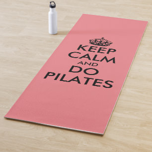 Tapis De Yoga Drôle garder calme et faire piler corail rose yoga