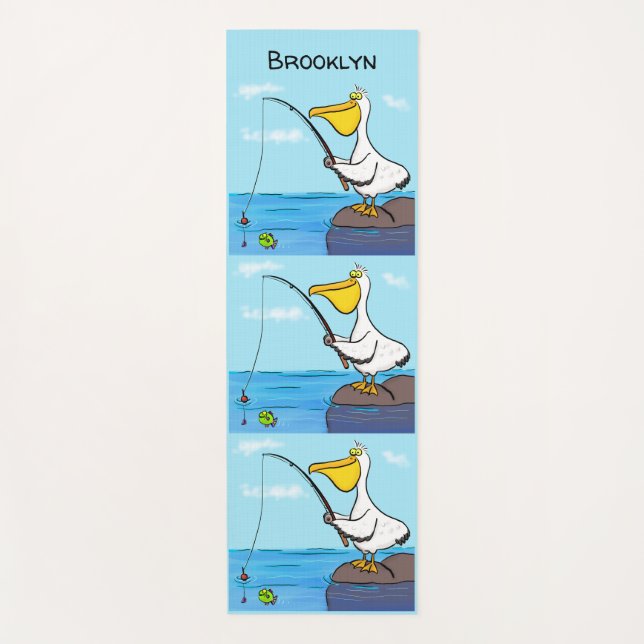 Tapis De Yoga Drôle pélican de pêche (Devant)