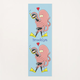 Tapis De Yoga Drôle pieuvre embrasse plongeur dessin animé humou