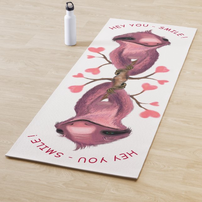 Tapis De Yoga Drôle romantique Sloth Smile Dessin de dessin - Am (En situation)