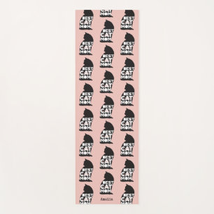 Tapis De Yoga Drôle Rose Fête des Mères Meilleure Maman de Chat