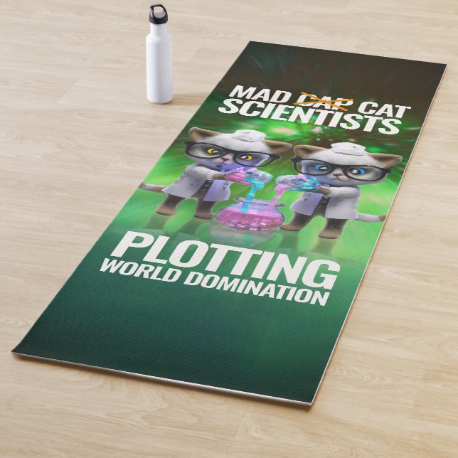 Tapis De Yoga Drôle scientifique de chat fou qui pillent la domi (En situation)