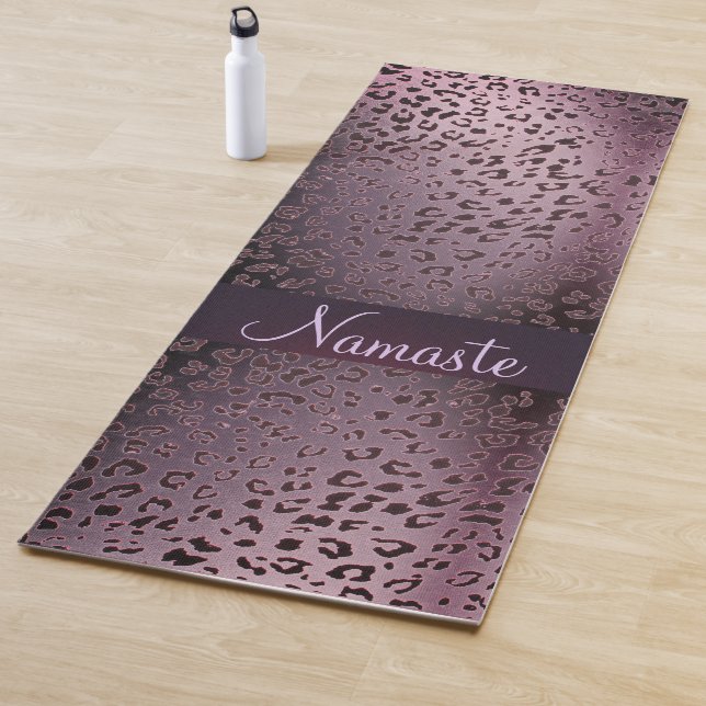 Tapis De Yoga Dusky Violet Leopard Namaste (En situation)