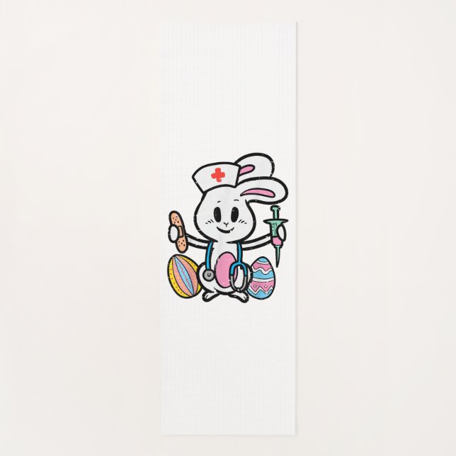 Tapis De Yoga Easter Bunny Nurse Stethoscope mignonne Rabbit Scr (Devant)