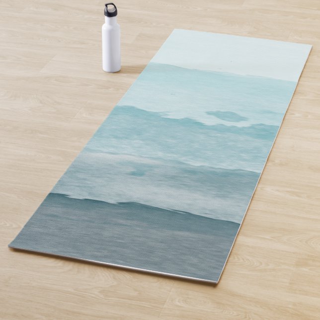 Tapis De Yoga Eau bleu mer Abstraite (En situation)