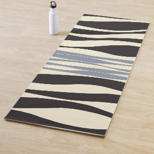 Tapis De Yoga Ebb et flux en noir, gris et crème