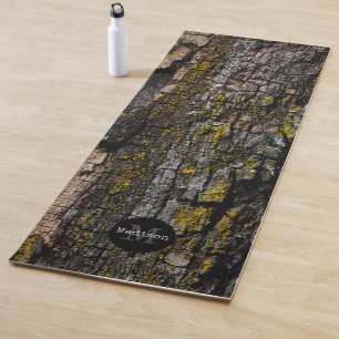 Tapis De Yoga Écorce Brown en bois d'écorce jaune Cool Monogra