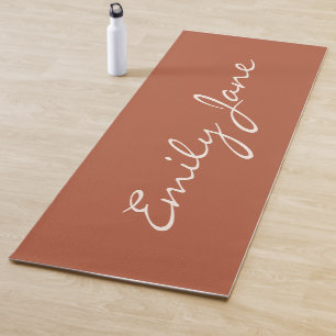 Tapis De Yoga Écriture manuscrite élégante en terre cuite person