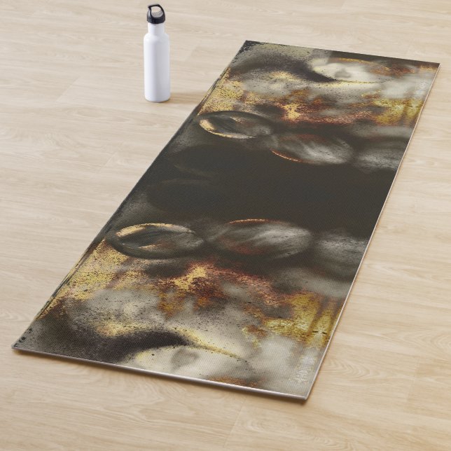 Tapis De Yoga Effet de poussière Gold et Silver Star (En situation)